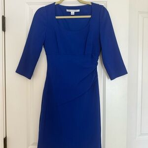 Diane Von Furstenberg Royal Blue Long Sleeve Dress